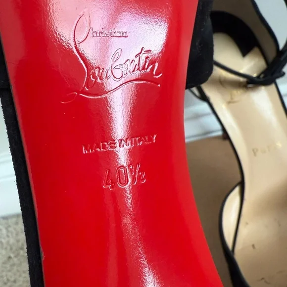 Christian Louboutin Aketata 120 Black Suede Platform Sandal - Picture 7 of 14